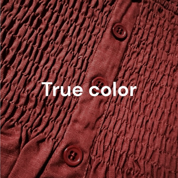 KLESIS rust wide leg smocked top linen two piece set sz MEDIUM - Picture 3 of 3